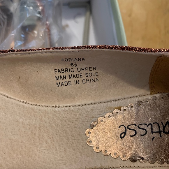 New MATISSE Adriana Copper Shimmer Floral Flats SHOES size 6.5 NIB - Picture 6 of 8